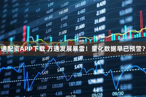 通配资APP下载 万通发展暴雷！量化数据早已预警？
